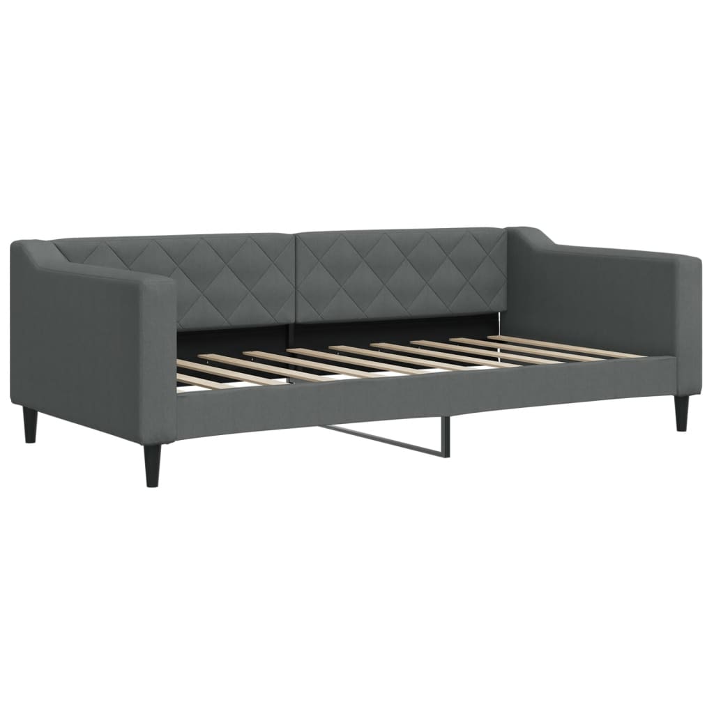 daybed med udtræk og skuffer 90x190 cm stof mørkegrå