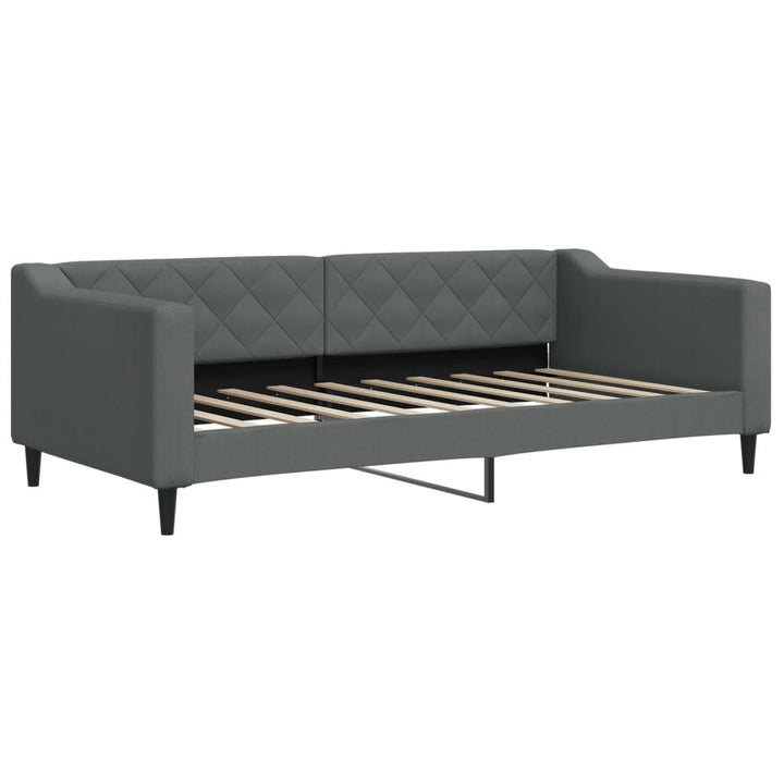 daybed med udtræk og skuffer 90x190 cm stof mørkegrå