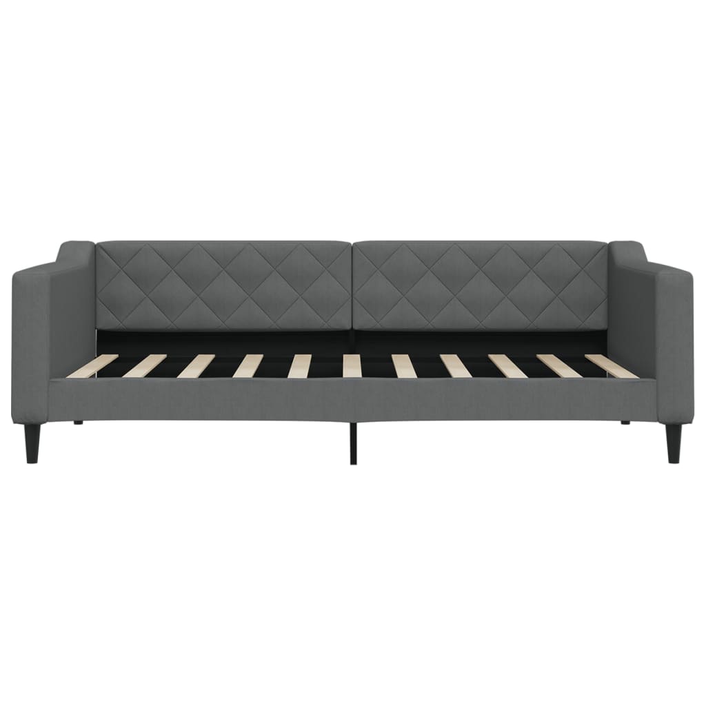 daybed med udtræk og skuffer 90x190 cm stof mørkegrå