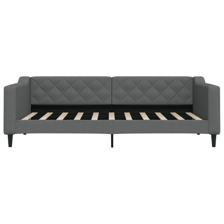 daybed med udtræk og skuffer 90x190 cm stof mørkegrå