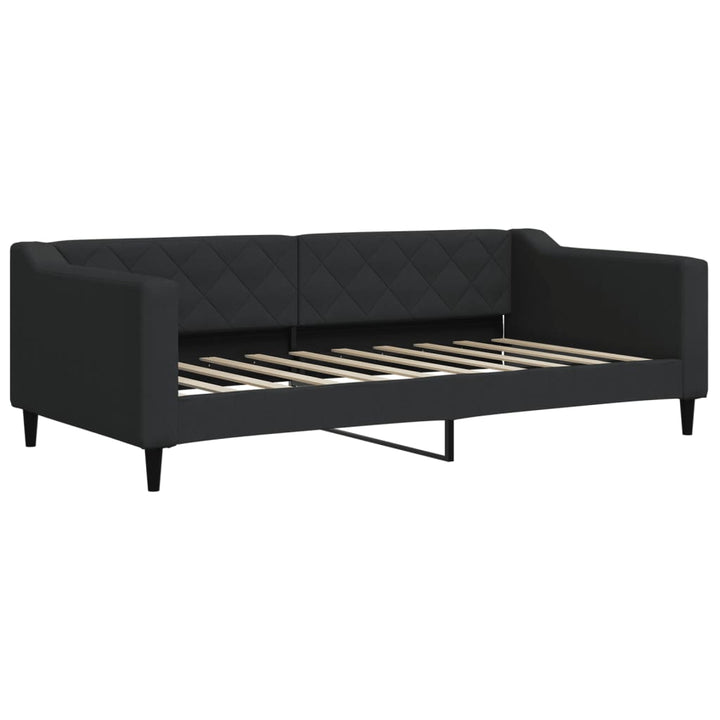 daybed med udtræk og skuffer 90x190 cm stof sort