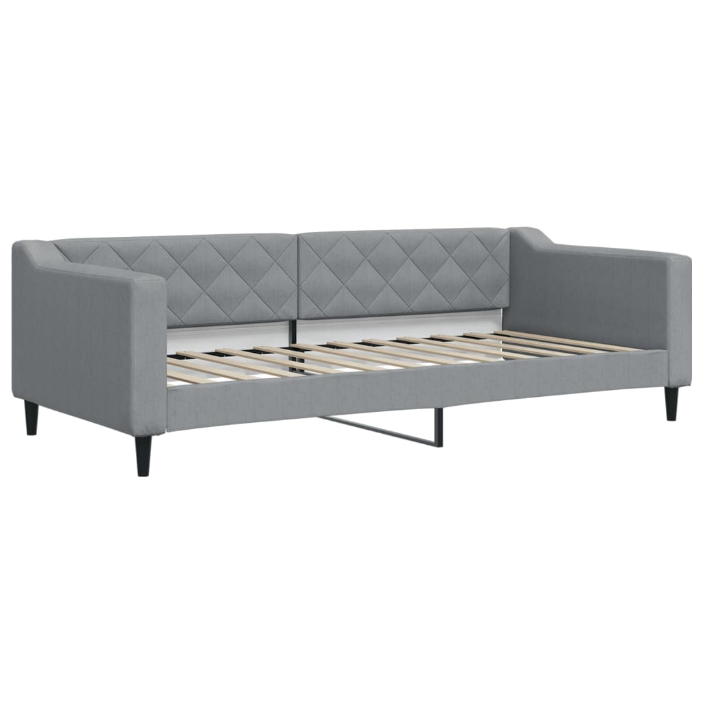 daybed med udtræk og skuffer 90x200 cm stof lysegrå