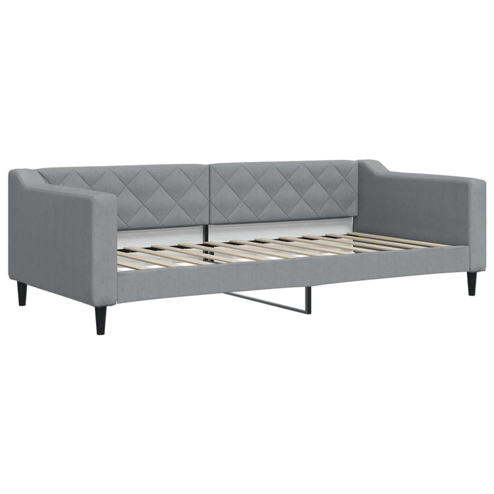 daybed med udtræk og skuffer 90x200 cm stof lysegrå