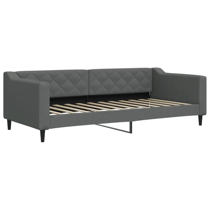 daybed med udtræk og skuffer 90x200 cm stof mørkegrå