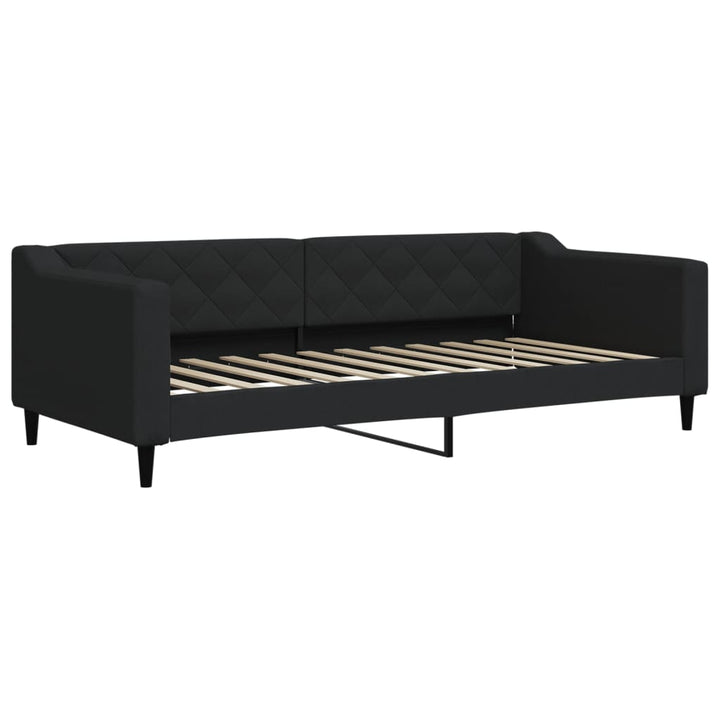 daybed med udtræk og skuffer 80x200 cm stof sort