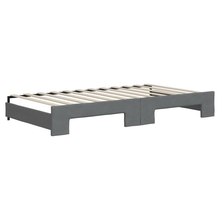 daybed med udtræk og skuffer 100x200 cm stof mørkegrå