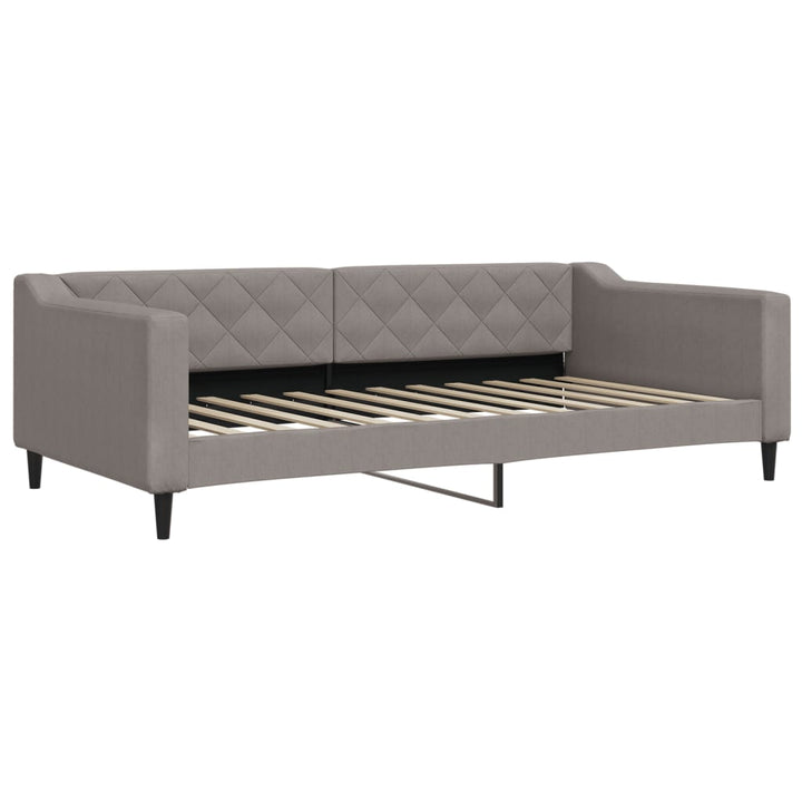 daybed med udtræk og skuffer 100x200 cm stof gråbrun