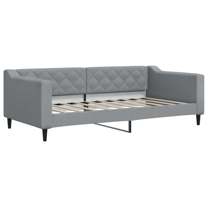 daybed med udtræk og skuffer 90x190 cm stof lysegrå