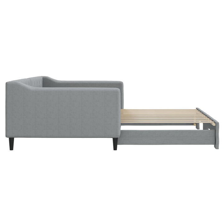 daybed med udtræk 100x190 cm stof lysegrå