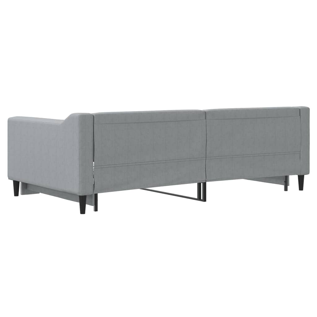 daybed med udtræk 100x190 cm stof lysegrå