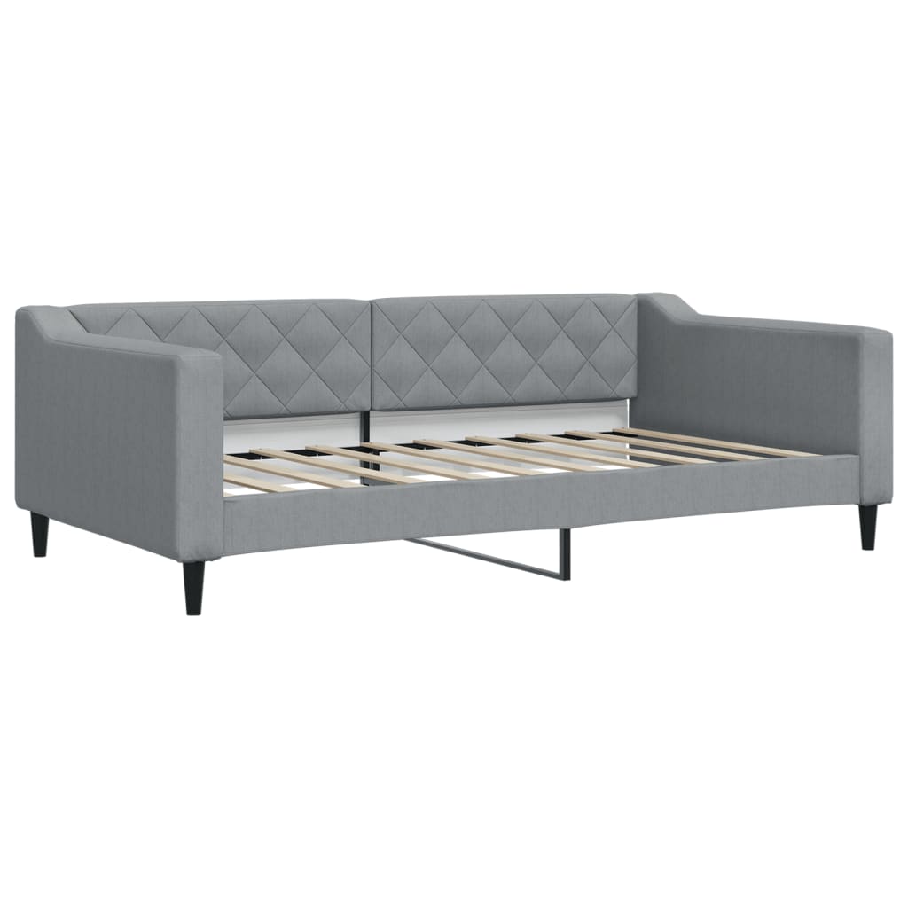 daybed med udtræk 100x190 cm stof lysegrå