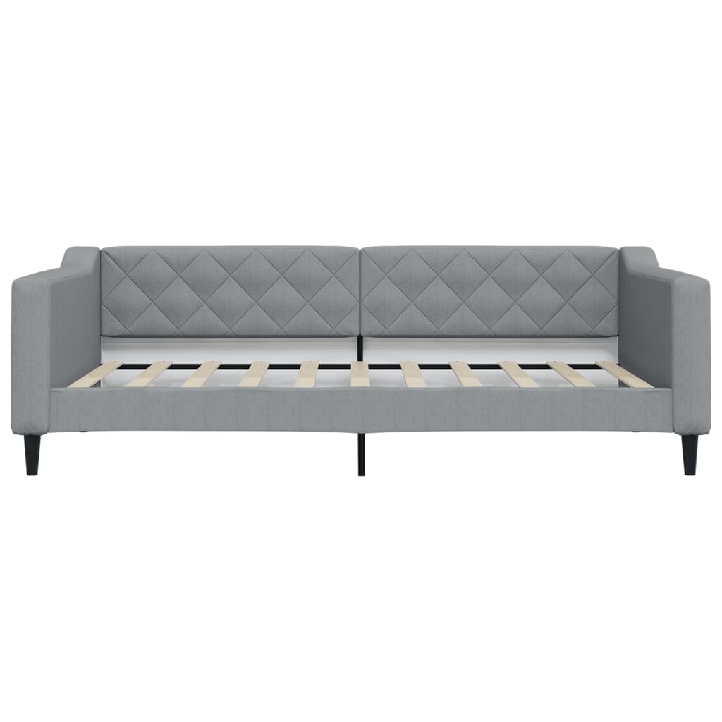 daybed med udtræk 100x190 cm stof lysegrå