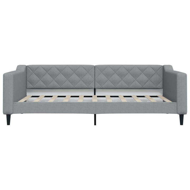 daybed med udtræk 100x190 cm stof lysegrå