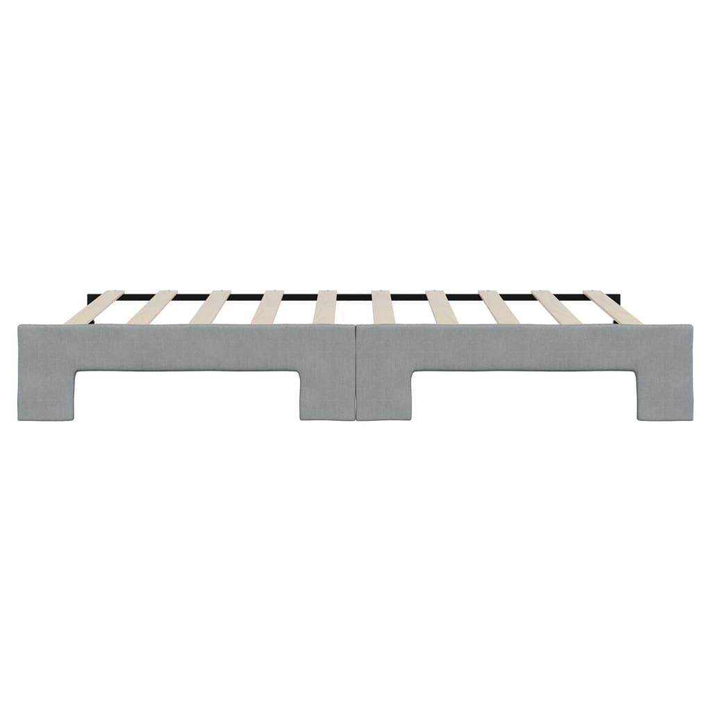 daybed med udtræk 100x190 cm stof lysegrå