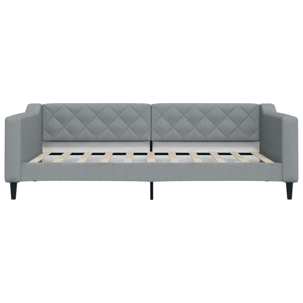 daybed med udtræk og skuffer 100x190 cm stof lysegrå