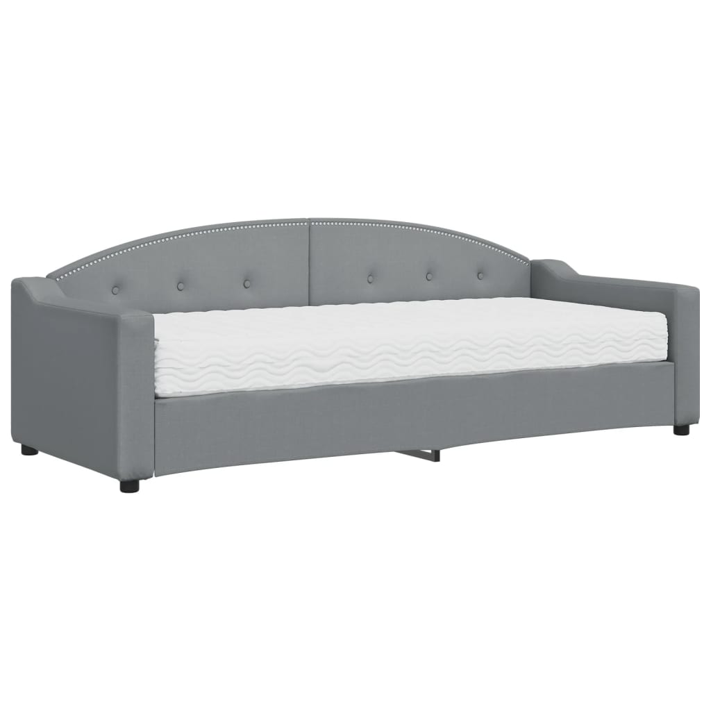 daybed med madras 80x200 cm stof lysegrå