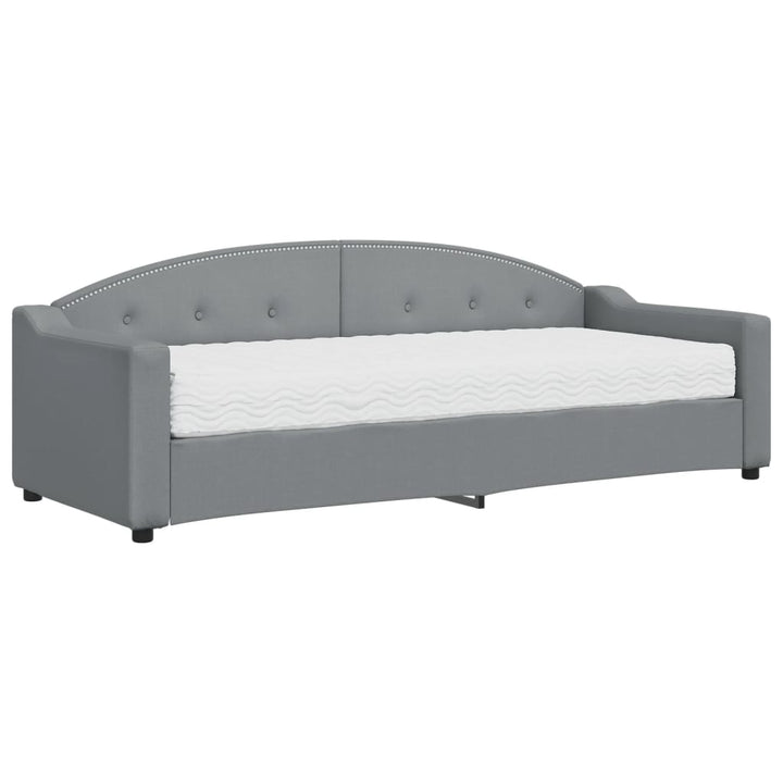 daybed med madras 80x200 cm stof lysegrå