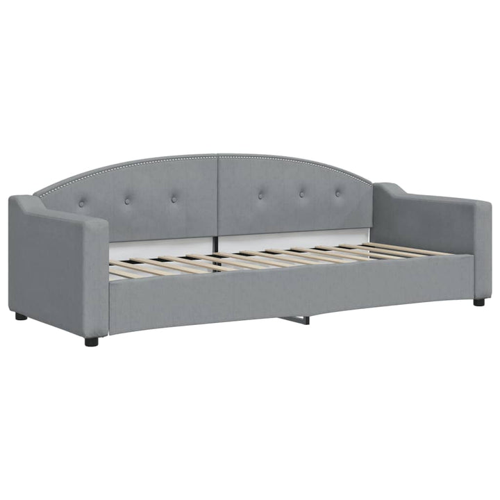 daybed med madras 80x200 cm stof lysegrå