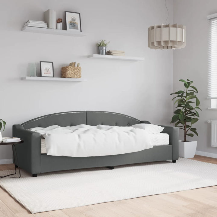 daybed med madras 80x200 cm stof mørkegrå
