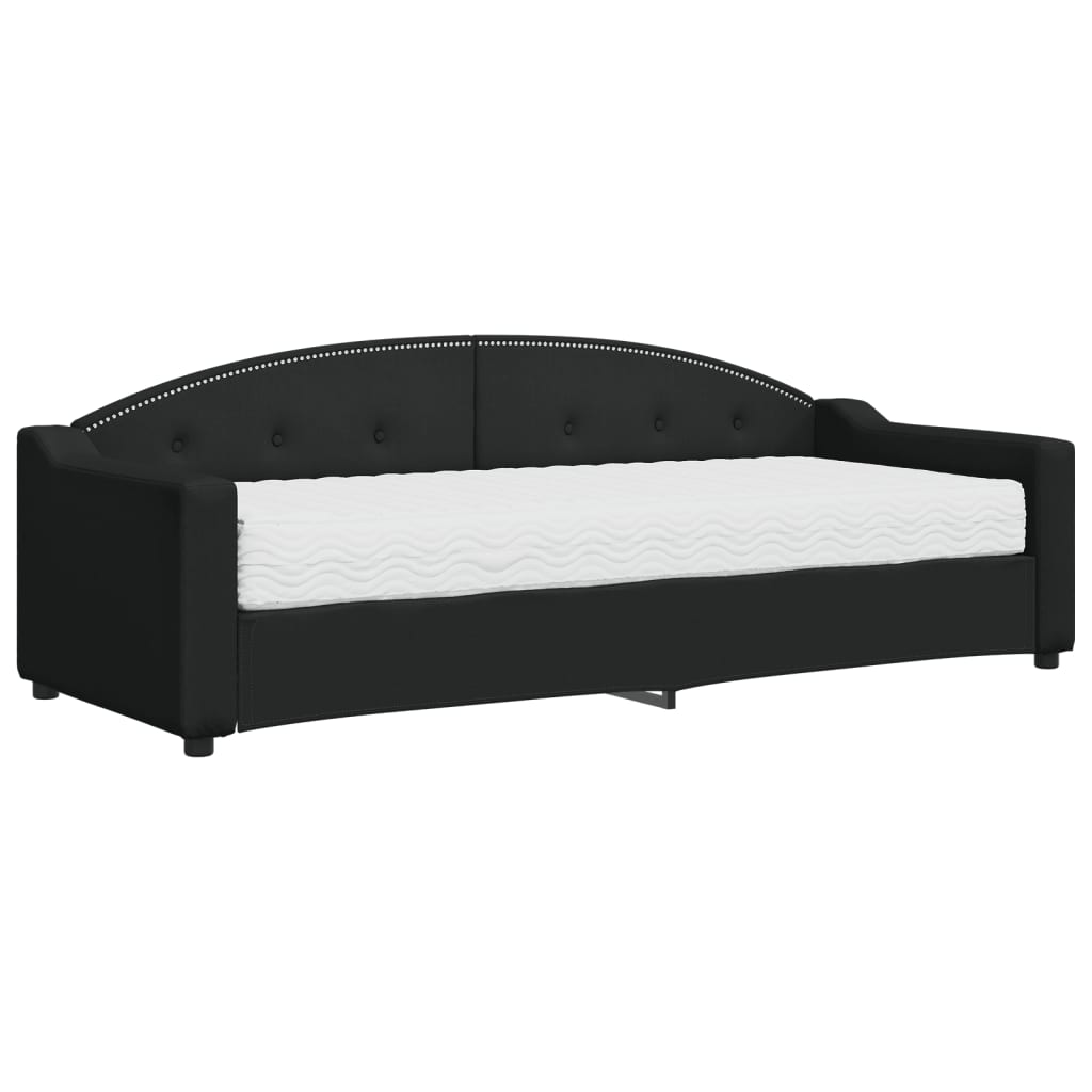 daybed med madras 80x200 cm stof sort