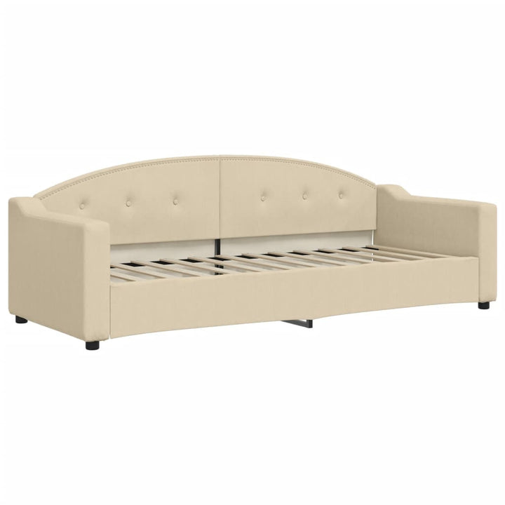 daybed med madras 80x200 cm stof cremefarvet