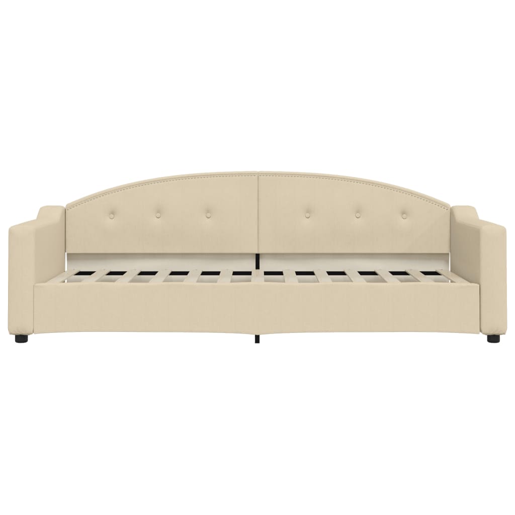 daybed med madras 80x200 cm stof cremefarvet
