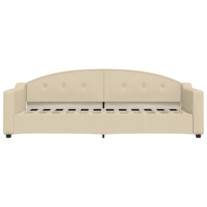 daybed med madras 80x200 cm stof cremefarvet