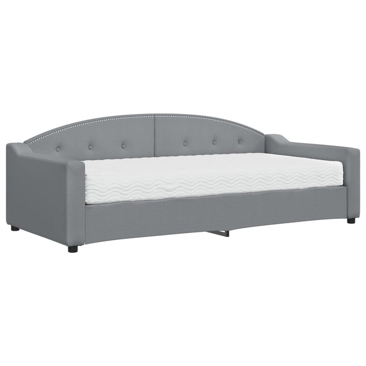 daybed med madras 90x200 cm stof lysegrå