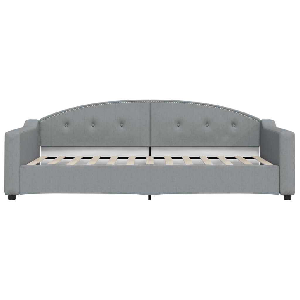 daybed med madras 90x200 cm stof lysegrå