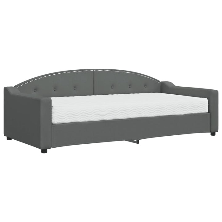 daybed med madras 90x200 cm stof mørkegrå