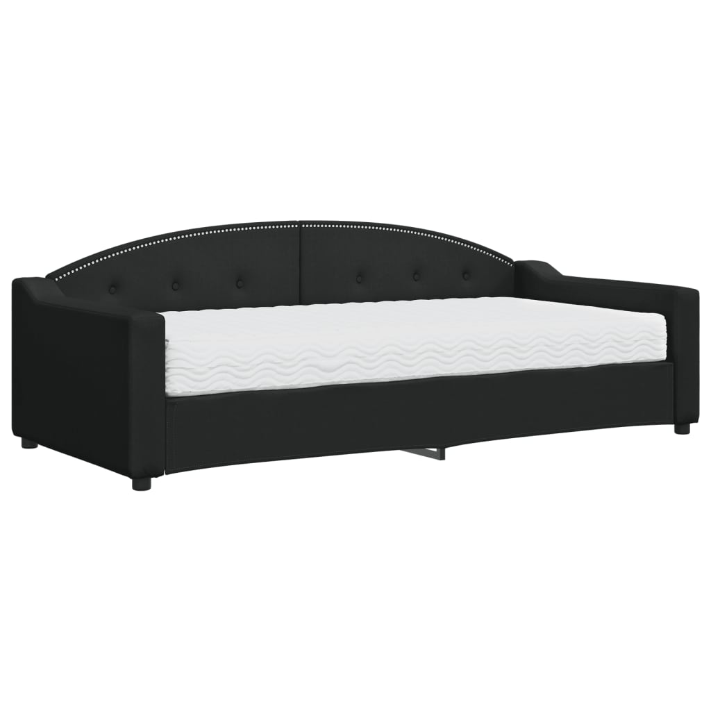 daybed med madras 90x200 cm stof sort