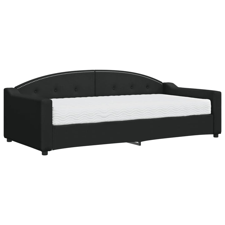 daybed med madras 90x200 cm stof sort
