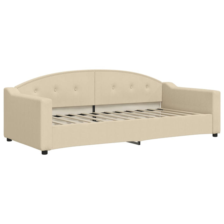 daybed med madras 90x200 cm stof cremefarvet