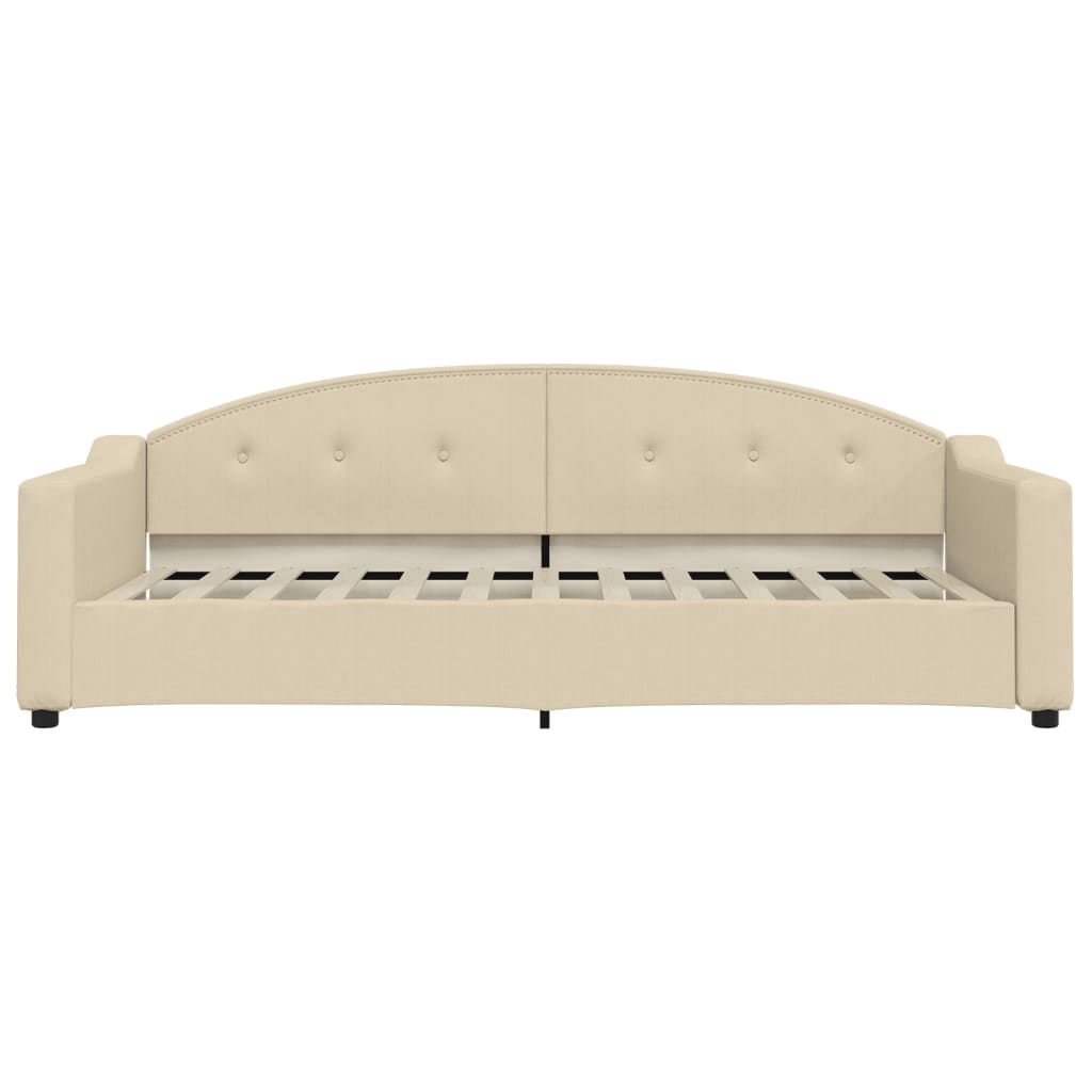daybed med madras 90x200 cm stof cremefarvet