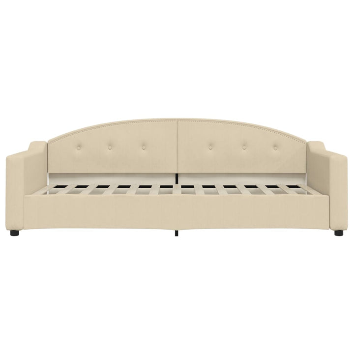 daybed med madras 90x200 cm stof cremefarvet