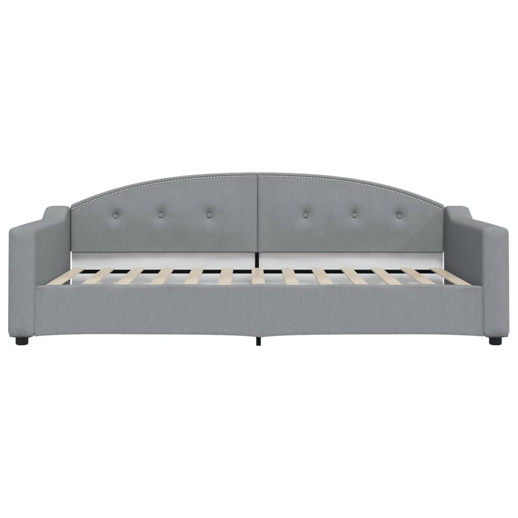 daybed med madras 100x200 cm stof lysegrå