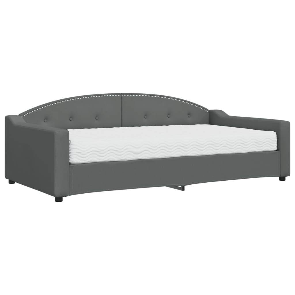 daybed med madras 100x200 cm stof mørkegrå
