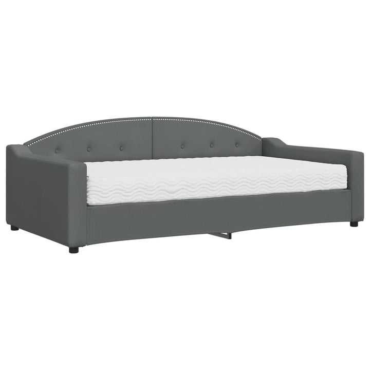 daybed med madras 100x200 cm stof mørkegrå