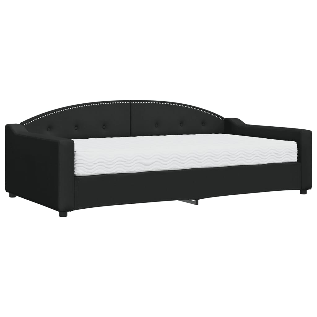 daybed med madras 100x200 cm stof sort