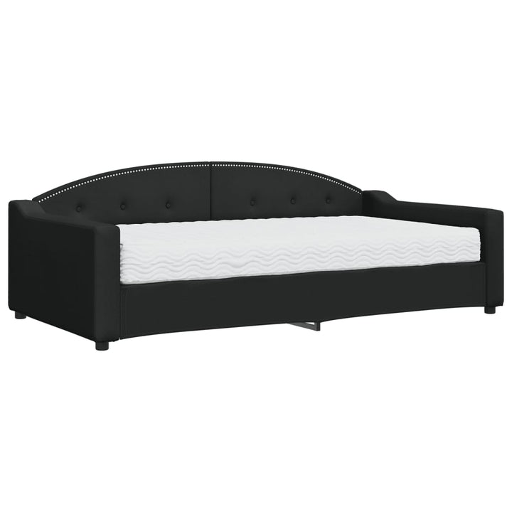 daybed med madras 100x200 cm stof sort