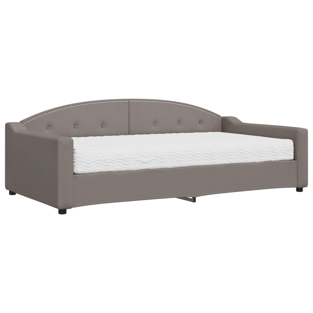 daybed med madras 100x200 cm stof gråbrun