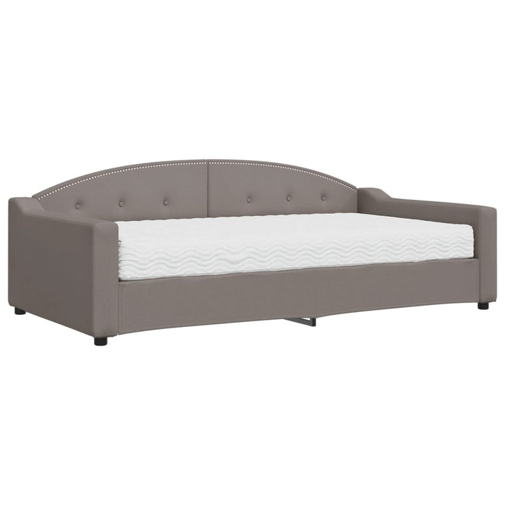 daybed med madras 100x200 cm stof gråbrun