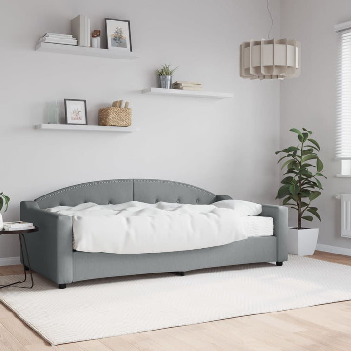 daybed med madras 90x190 cm stof lysegrå