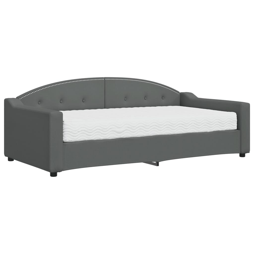 daybed med madras 90x190 cm stof mørkegrå