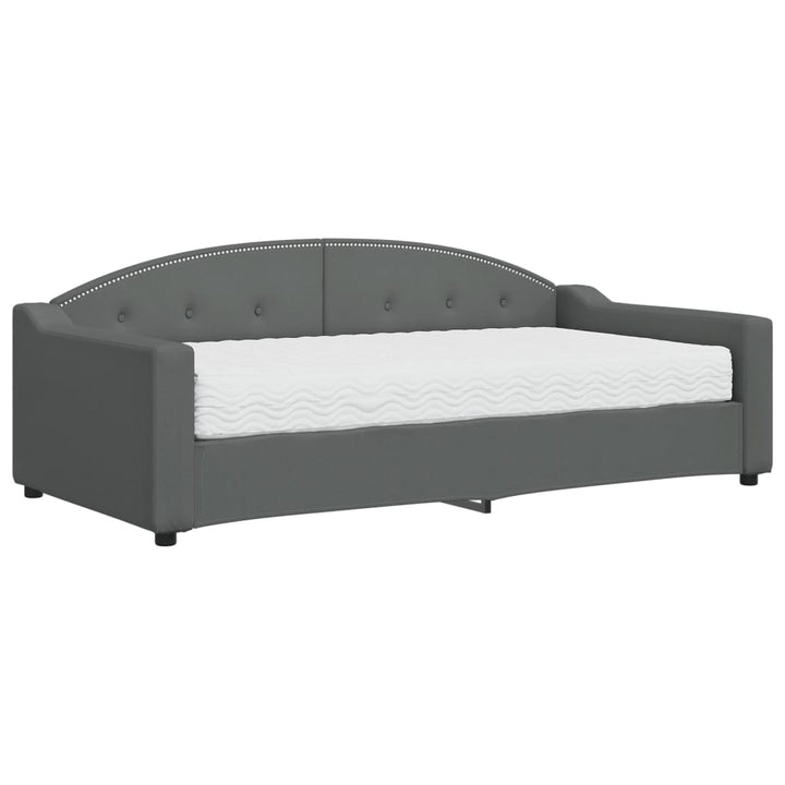 daybed med madras 90x190 cm stof mørkegrå