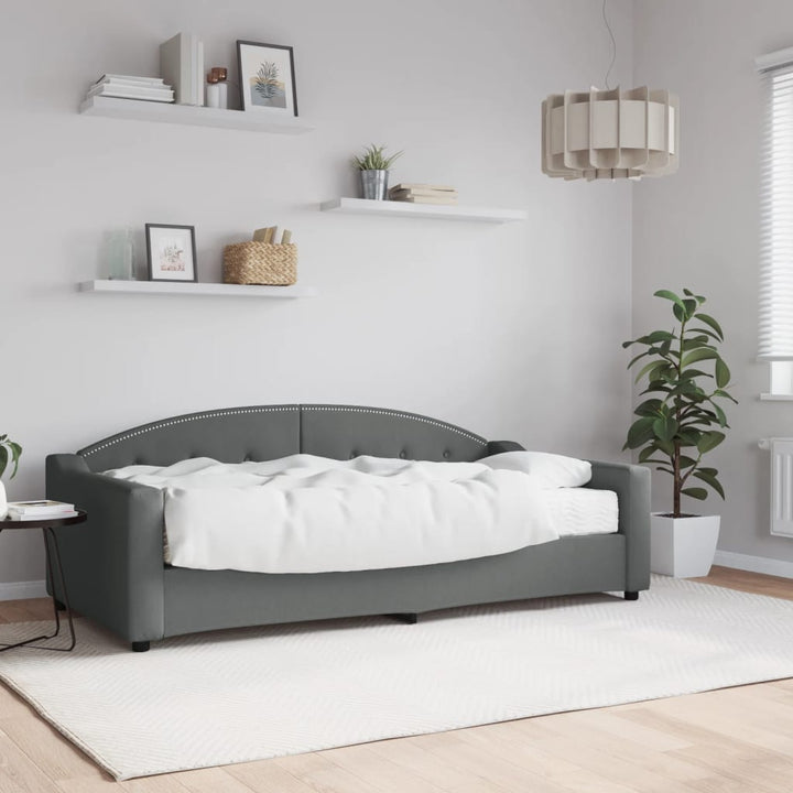 daybed med madras 90x190 cm stof mørkegrå