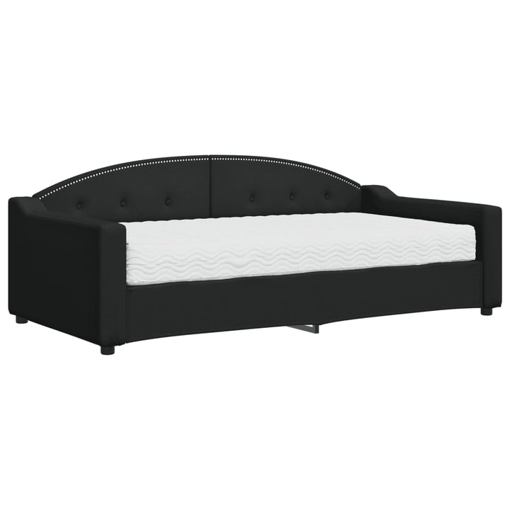 daybed med madras 90x190 cm stof sort