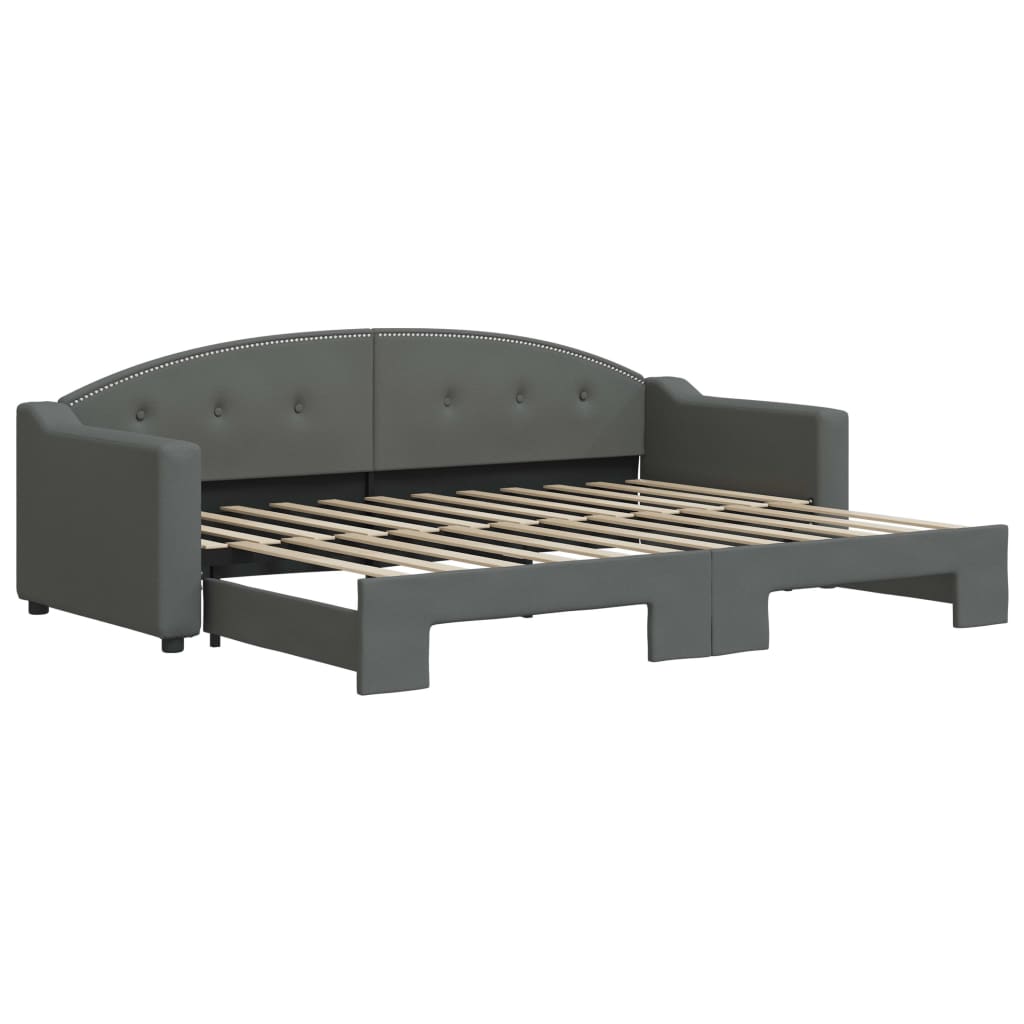 daybed med udtræk 80x200 cm stof mørkegrå