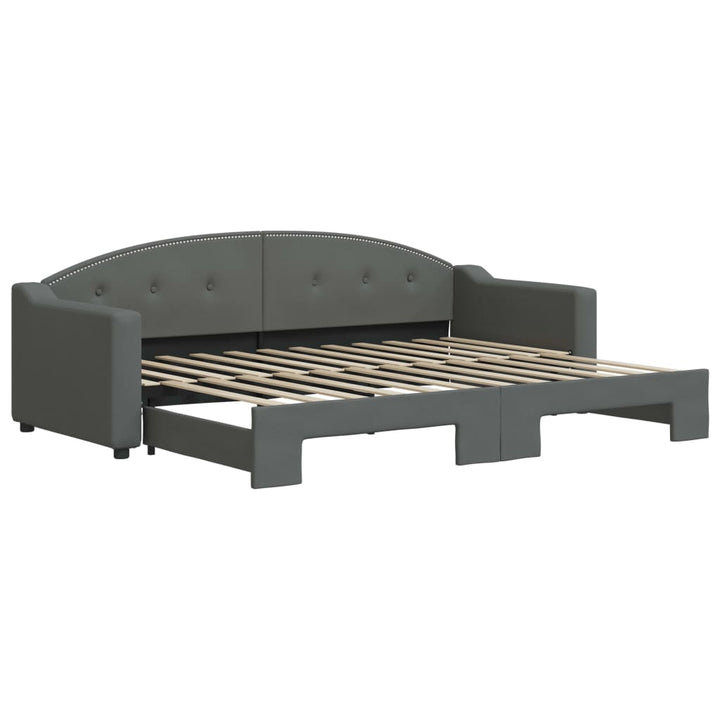 daybed med udtræk 80x200 cm stof mørkegrå