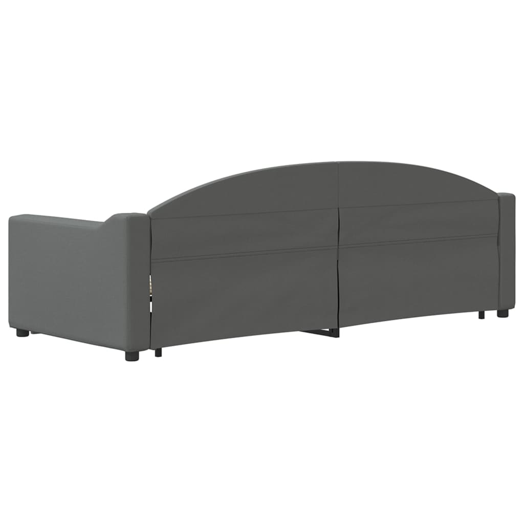 daybed med udtræk 80x200 cm stof mørkegrå